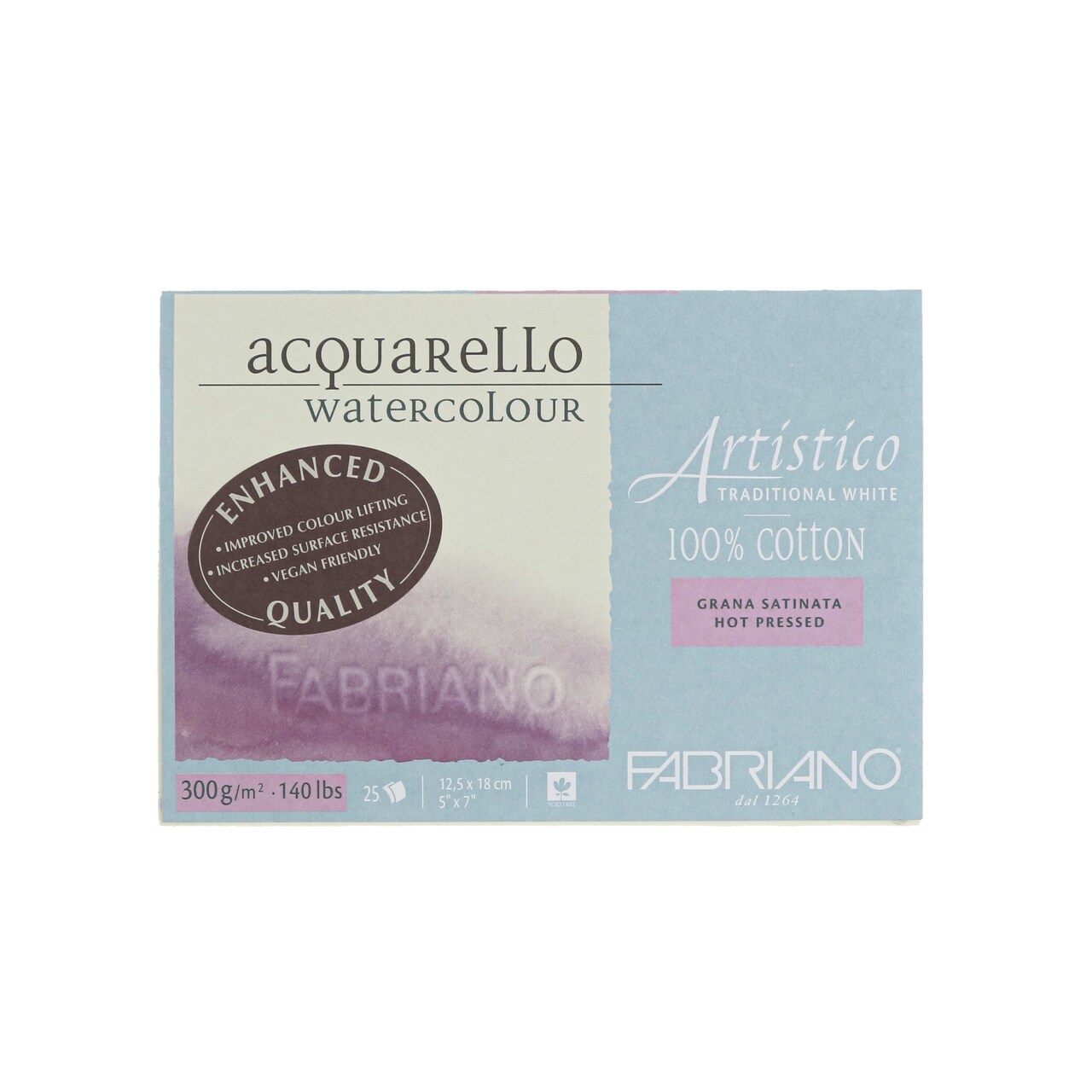 Fabriano Artistico Traditional White Watercolor Block, 140 lb./300 gsm